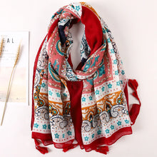 Load image into Gallery viewer, Cotton Scarf Women Large Shawls Pashmina Muslim Hijab Foulard Design Print Lady Beach Stole Head Scarves