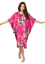 Load image into Gallery viewer, Sexy Female Silk Rayon Robe Bath Gown Nightgown Summer Casual Home Dress Printed Loose Sleepwear Plus Size Nightwear Bathrobe