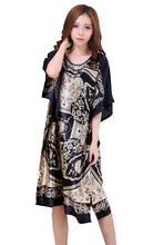 Load image into Gallery viewer, Sexy Female Silk Rayon Robe Bath Gown Nightgown Summer Casual Home Dress Printed Loose Sleepwear Plus Size Nightwear Bathrobe