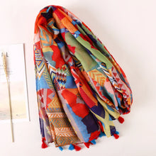 Load image into Gallery viewer, Cotton Scarf Women Large Shawls Pashmina Muslim Hijab Foulard Design Print Lady Beach Stole Head Scarves