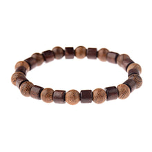Load image into Gallery viewer, New Classic Natural Wood Beads Bracelets For Women Meditation Prayer Sliver Om Pendant Bracelet Men Wooden Yoga Jewelry