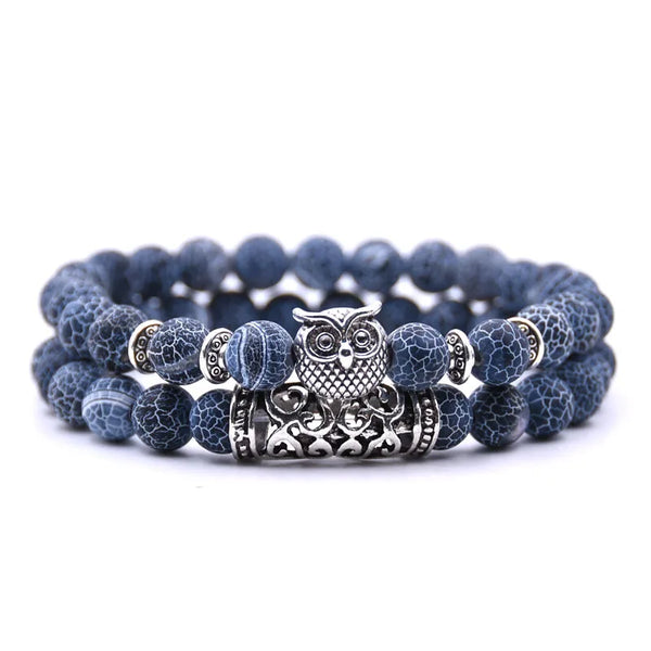 Owl Bracelet Jewelry Stone Bracelets Men Women Pulseira Masculina Feminina Bileklik Pulseras Mujer Bijoux Armband set