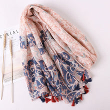 Load image into Gallery viewer, Cotton Scarf Women Large Shawls Pashmina Muslim Hijab Foulard Design Print Lady Beach Stole Head Scarves