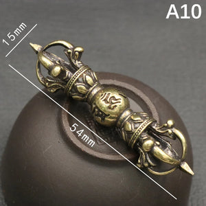 Handcraft Pendant Vintage Solid Religious Pestle Prayer Pendants Nepal Tibetan Handcraft Buddhist Vajra Pestle Copper Crafts