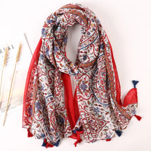 Load image into Gallery viewer, Cotton Scarf Women Large Shawls Pashmina Muslim Hijab Foulard Design Print Lady Beach Stole Head Scarves