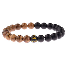 Load image into Gallery viewer, New Classic Natural Wood Beads Bracelets For Women Meditation Prayer Sliver Om Pendant Bracelet Men Wooden Yoga Jewelry