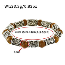 Load image into Gallery viewer, New Classic Natural Wood Beads Bracelets For Women Meditation Prayer Sliver Om Pendant Bracelet Men Wooden Yoga Jewelry