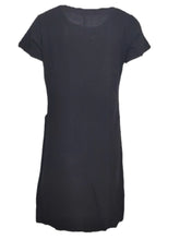 Load image into Gallery viewer, Loose Pure Color Pocket Short Sleeve Round Neck Cotton Linen Dress