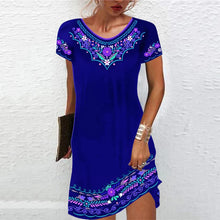 Load image into Gallery viewer, M-3XL Vintage Elegant Ethnic Dress for Women 2023 Summer Loose Bohemian Beach Midi Dress Casual Female Clothing Pullover Skirt