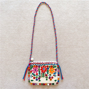 Nepal handmade wool felt floret shoulder bag Messenger bag Mori female mobile phone bag