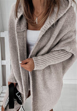Load image into Gallery viewer, New Knitted Hoodie Sweater Temperament Commuter Bat Type Loose Purple Hooded Sweater Jacket Women
