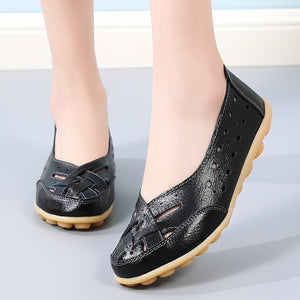 Plus Size Bird's Nest Summer Women's Shoes Hollow Loafers