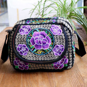 Ethnic Style Single Shoulder Crossbody Embroidery Bag Women's Bag