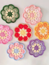 Load image into Gallery viewer, Hand-crocheted Coaster Cute Phoenix Tail Flower Coaster Tea Mat Wool Woven Hand Crochet Flower Piece
