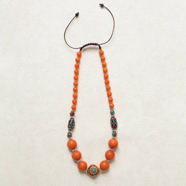 Tibetan Jewelry Nepalese Necklace, Tibetan Beeswax Necklace Original Design Ethnic Style