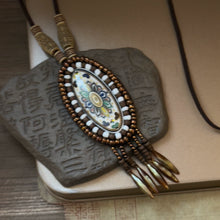 Load image into Gallery viewer, New Tibetan Ethnic Style Retro Old Ceramic Niche Design Art Necklace Sweater Chain