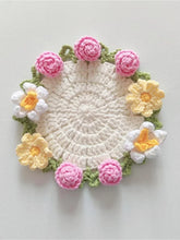 Load image into Gallery viewer, Hand-crocheted Coaster Finished Product, Flower Wool, Flower Insulation Pad