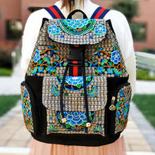 Load image into Gallery viewer, New Embroidery Bag Ethnic Style Bag Women&#39;s Large Capacity Canvas Backpack Travel Bag Fabric Art