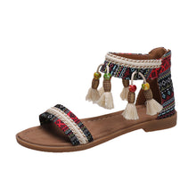 Load image into Gallery viewer, Bohemian Summer New Ethnic Fairy Open Toe Beaded Roman Sandals