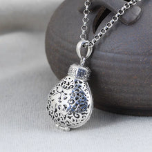 Load image into Gallery viewer, S925 Silver Double-sided Hollow Retro Lotus Sachet Pendant Can Be Opened To Expand Aromatherapy Necklace Gawu Box