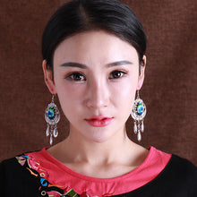 Load image into Gallery viewer, National Style Embroidered Tassel Earrings Retro Fashion Chime Earrings Ethnic Style Versatile Earrings