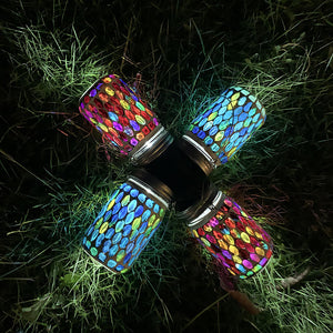 Bohemian Mosaic Solar Glass Lamp Mason Lamp Outdoor Lawn Atmosphere Lamp