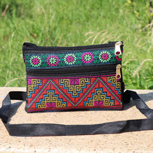 Load image into Gallery viewer, Ethnic Embroidery Single Shoulder Crossbody Bag Double Layer Zipper Bag