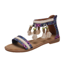 Load image into Gallery viewer, Bohemian Summer New Ethnic Fairy Open Toe Beaded Roman Sandals