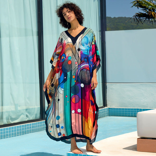 New Printing Vacation Beach Dress Loose Robe Bikini Blouse Sun Protection
