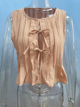 Load image into Gallery viewer, 6 Colors Breathable Cotton and Linen Pleated Sleeveless Straps, Women's Shirts, High Street Long Skirts.