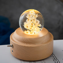 Load image into Gallery viewer, Dandelion Glowing Night Light Crystal Ball Eternal Flower Gift Wooden Birthday Gift for Girl