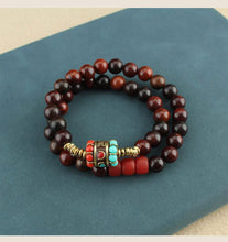 Load image into Gallery viewer, Tibetan Nepalese Green Sandalwood Bracelet Men&#39;s and Women&#39;s Retro Ethnic Style Natural Sour Branch Multi-circle Buddha Bead Bracelet