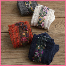 Load image into Gallery viewer, Twist Pattern Medium Tube Women's Literary Cotton Socks Ethnic Style Flower Dark Pattern Socks