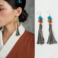 Load image into Gallery viewer, Tibetan Fringed Earrings 925 Sterling Silver Ear Hooks Niche Retro Ethnic Style Jewelry