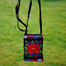 Load image into Gallery viewer, Ethnic Style Tribal Embroidery Flower Crossbody 6.5 Inch Mobile Phone Bag Hanging Neck Mobile Phone Bag