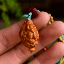 Load image into Gallery viewer, Five-way God of Wealth Keychain Bag Hanging Pendant, with Olive Core God of Wealth, Hand-woven Tassel TY1645