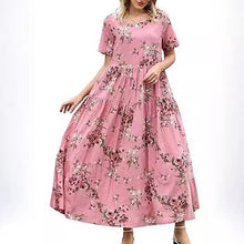 Load image into Gallery viewer, Summer Beach Medium and Long Dress Comfortable Pleated Dress Casual Loose Floral Dress