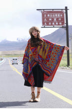 Load image into Gallery viewer, Autumn and Winter Ethnic Bohemian Warm Big Shawl Hooded Cape Scarf