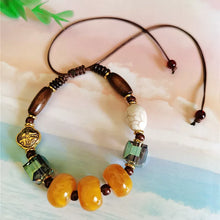 Load image into Gallery viewer, Original Design Classic Tibetan Beeswax Cake Necklace Chicken Oil Yellow Amber Clavicle Chain Female Ethnic Style Retro Neck Jewelry