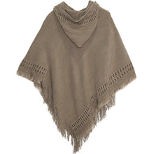 Load image into Gallery viewer, Summer Solid Color Hooded Shawl Women&#39;s Knitting Outside with Spring and Autumn Travel Tassel Pullover Hooded Cape Shawl