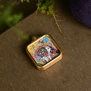 Thangka Painted Zakiram Pendant