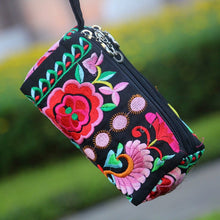 Load image into Gallery viewer, Ethnic Bag Fashion Fabric Coin Purse Embroidered Multi-layer Zipper Bag Clutch Bag