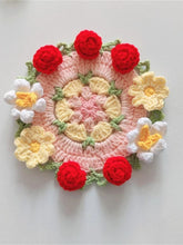 Load image into Gallery viewer, Hand-crocheted Coaster Finished Product, Flower Wool, Flower Insulation Pad