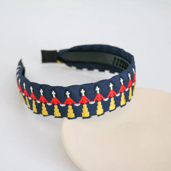 Vintage Ethnic Style Cotton and Linen Embroidery Floral Garland Pattern Fabric Lace Exquisite Headband Bohemian Headdress Head Buckle