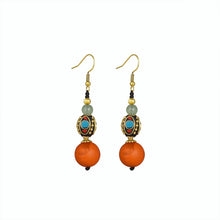 Load image into Gallery viewer, Nepal Tibetan Earrings Ethnic Style Wooden Ear Clips Women's Long Earrings