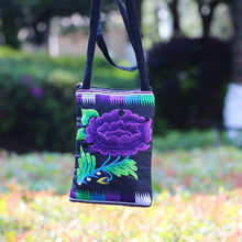 Load image into Gallery viewer, Ethnic Style Tribal Embroidery Flower Crossbody 6.5 Inch Mobile Phone Bag Hanging Neck Mobile Phone Bag