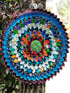 New Ethnic Style Handmade Round Fabric Seat Cushion Washable Cotton and Linen Tatami Mat Futon Splicing Garden Chair Cushion