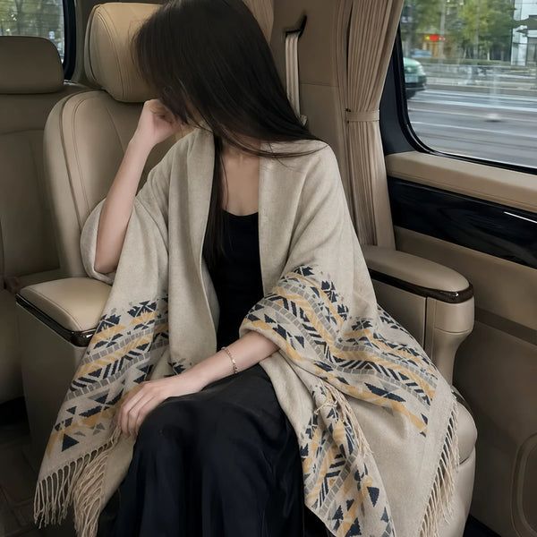 Ethnic Style Wearing Shawl Outside Women's 2026 New Cape Scarf