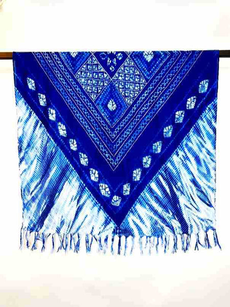 New Blue Dye Tie Scarf Ethnic Style Tie Dye Retro Large Shawl Long Detached Tibetan Blue Art Wax Dyed Scarf