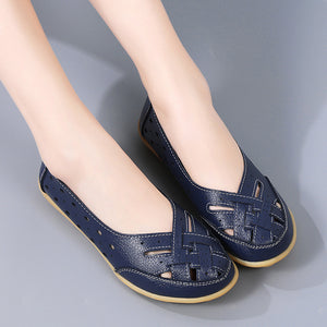 Plus Size Bird's Nest Summer Women's Shoes Hollow Loafers